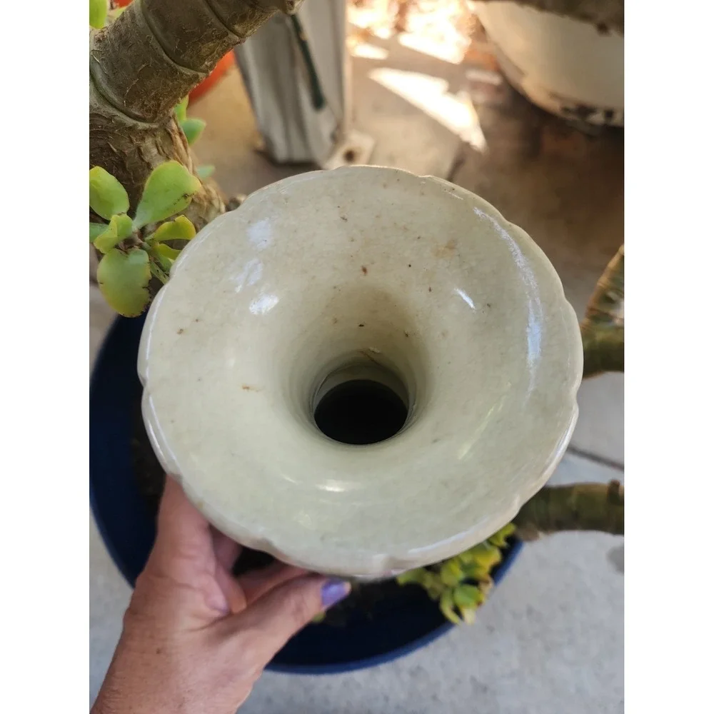 Vtg Japanese Moriage Satsuma Vase Double Handle Green Pink Floral Gold Guilt 10